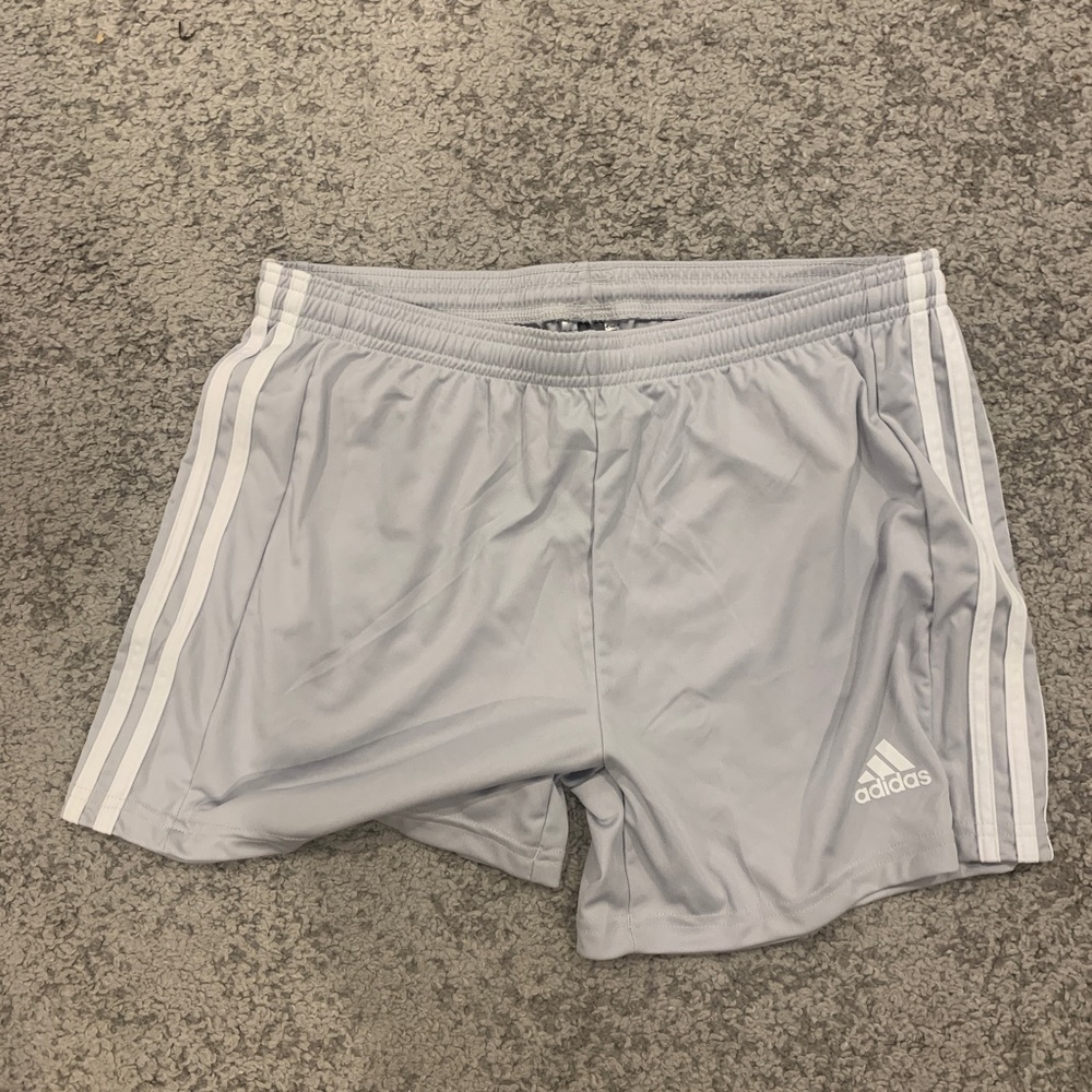 White/grey Adidas shorts